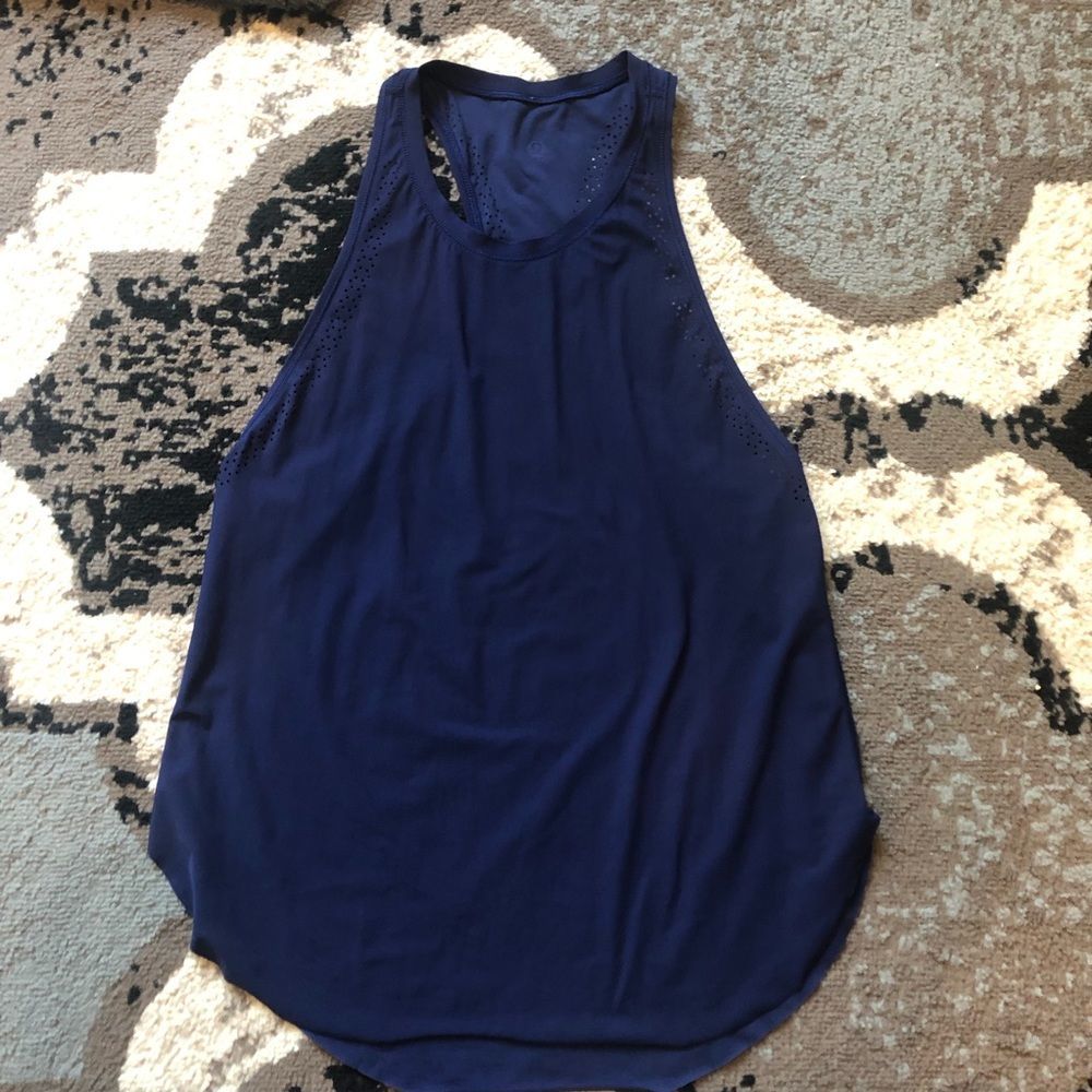 RARE Lululemon Laser Cut Racerback Tank Navy 4 EUC